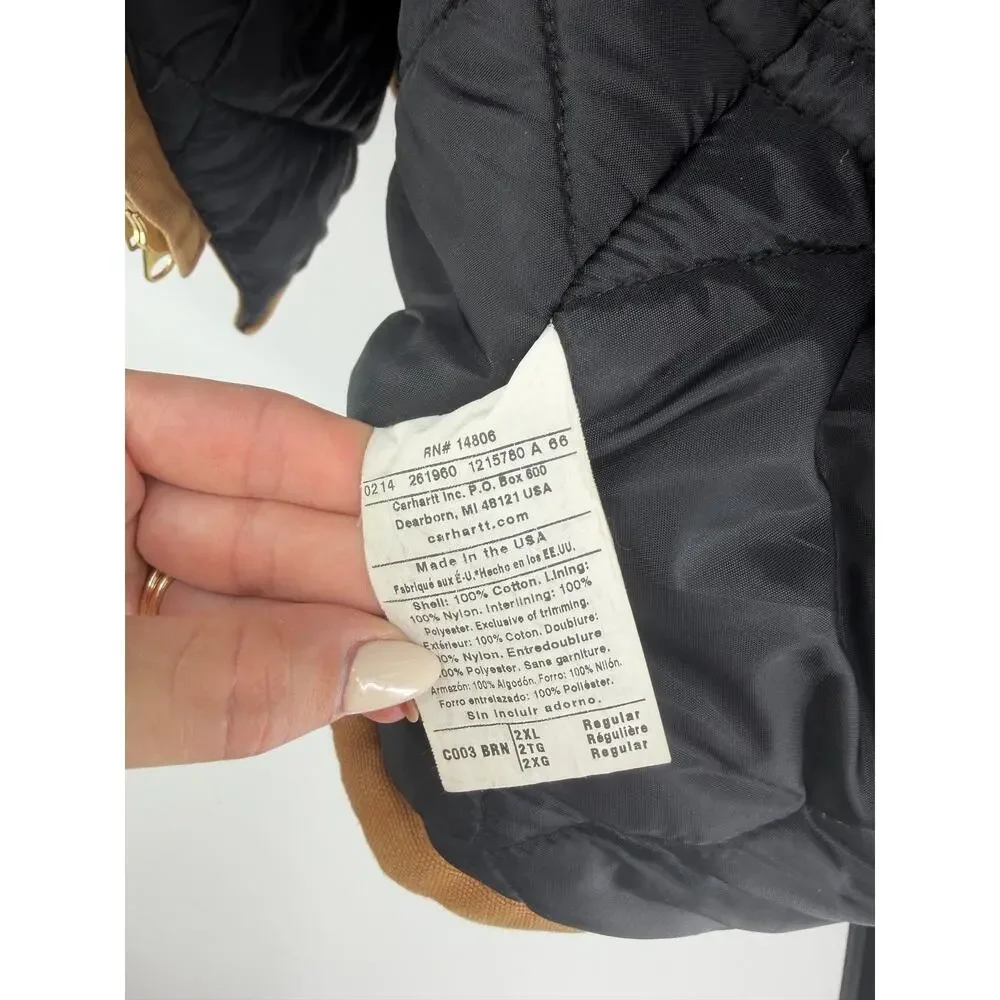Cotton duck canvas jacket, Carhartt, quilted lined with corduroy collar